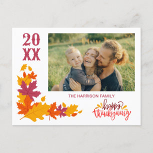 Cartão Postal Belo outono Sai Feliz Foto de Ação de Graças