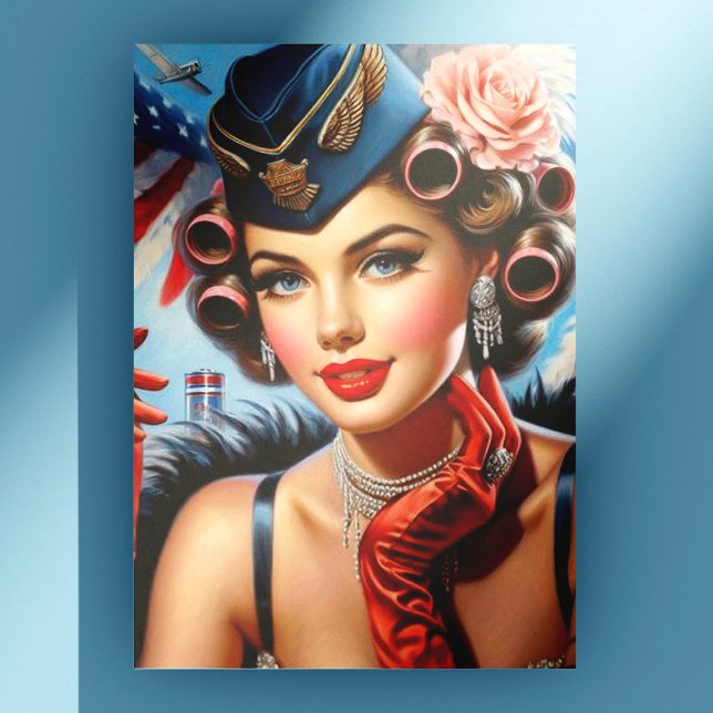 Cartão Postal Belo retrato da Vintage Girl (Criador carregado)