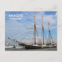 Belo Skagen Dinamarca Old Ship Postard!