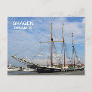 Cartão Postal Belo Skagen Dinamarca Old Ship Postard!