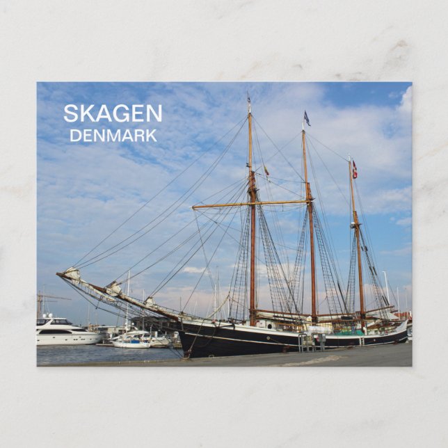 Cartão Postal Belo Skagen Dinamarca Old Ship Postard! (Frente)