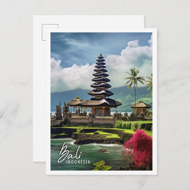 Cartão Postal Belo Templo Bali Indonésia (Frente/Verso)