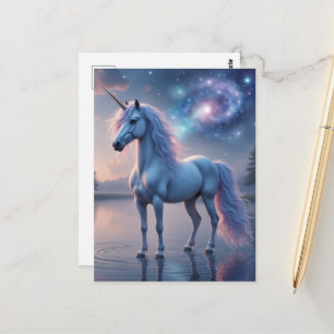 Cartão Postal Belo Unicórnio Fantasia