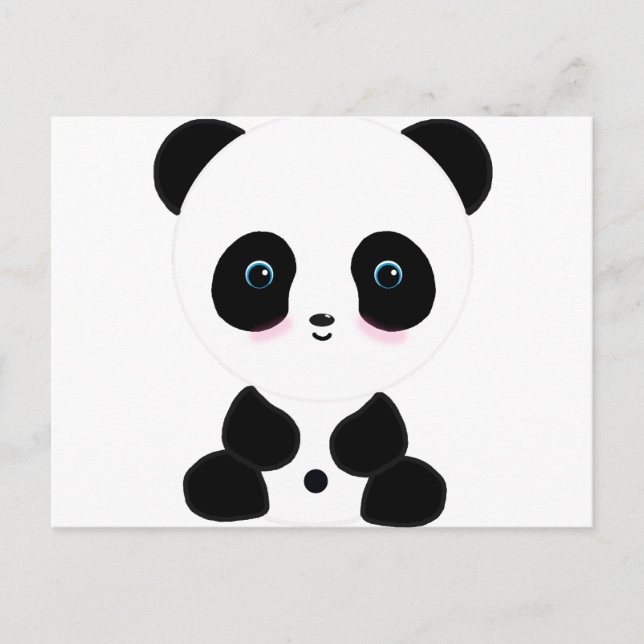 Cartão Postal Belo Urso de Panda Blushing (Frente)