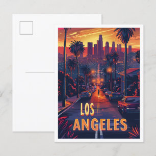 Cartão Postal Belo Viagem de Ilustração de Los Angeles USA