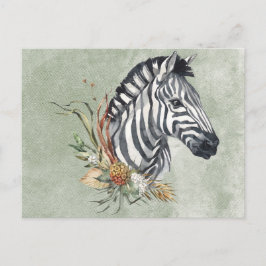 Cartão Postal Belo Zebra em Aquarela