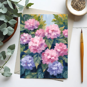 Cartão Postal Belos Blooms de Hortênsia   Aquarela Floral