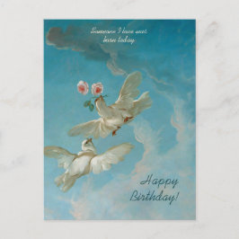 Cartão Postal Belos pombos brancos rosa CC1262 Boucher Birthday