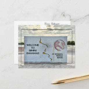 Cartão Postal Bem-vindo a Bimini Bahamas   Viagem para Ilhas Tro