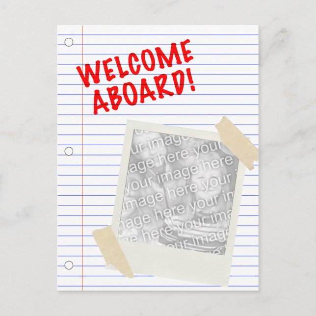Cartão Postal bem-vindo a bordo (Frente)