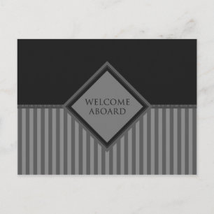 Cartão Postal bem-vindo a bordo (diamondStriped)