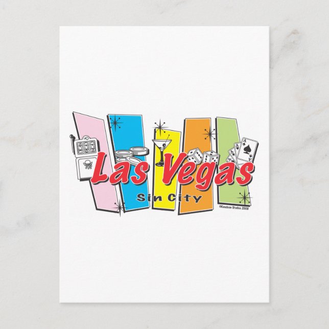 Cartão Postal Bem-vindo à cidade de Las Vegas Sin (Frente)