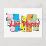 Cartão Postal Bem-vindo à cidade de Las Vegas Sin<br><div class="desc">Design retrô de Las Vegas</div>