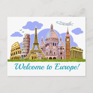 Cartão Postal Bem-vindo à Europa