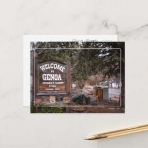 Cartão Postal Bem-vindo a Genoa, Nevada