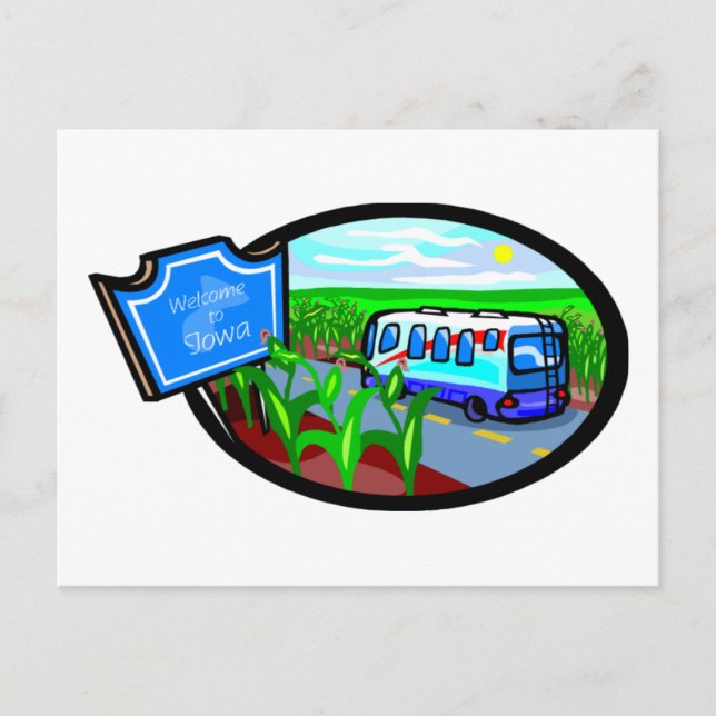 Cartão Postal Bem-Vindo A Iowa (Frente)