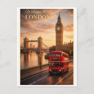 Cartão Postal Bem-vindo a Londres. Cartão-postal