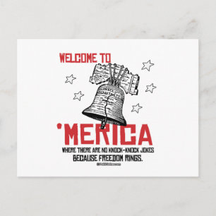 Cartão Postal Bem-vindo a Merica - Onde a liberdade toca