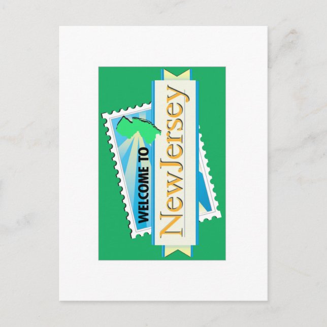 Cartão Postal Bem-vindo a New Jersey - USA Road Sign (Frente)