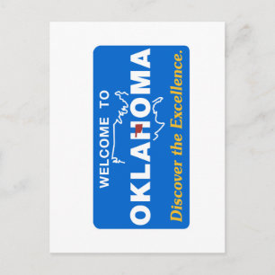 Cartão Postal Bem-vindo a Oklahoma - USA Road Sign
