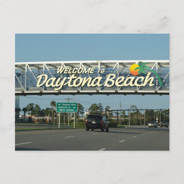 Cartão Postal Bem-vindo à praia de Daytona (Frente)