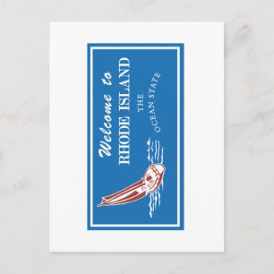 Cartão Postal Bem-vindo a Rhode Island - USA Road Sign