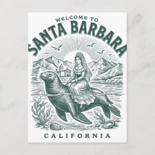 Cartão Postal Bem-vindo a Santa Bárbara Costa da Califórnia