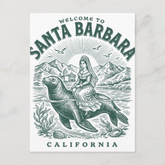 Cartão Postal Bem-vindo a Santa Bárbara Costa da Califórnia