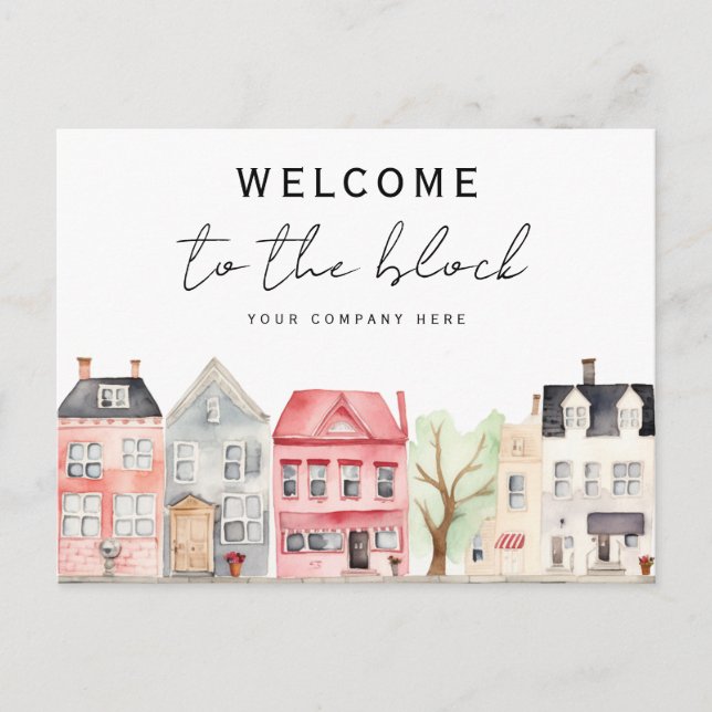 Cartão Postal Bem-vindo ao Bloco Nova Propriedade (Frente)