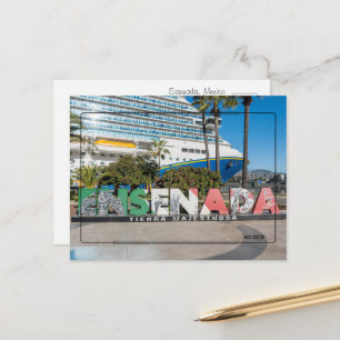 Cartão Postal Bem-vindo ao Cartaz de Ensenada México   Colorida 