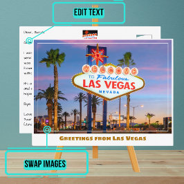 Cartão Postal Bem-vindo ao Fabuloso Sinal de Las Vegas em Las Ve
