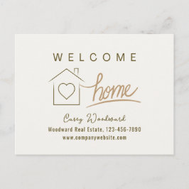 Cartão Postal Bem-vindo ao Imóvel Simples Limpo Minimalista