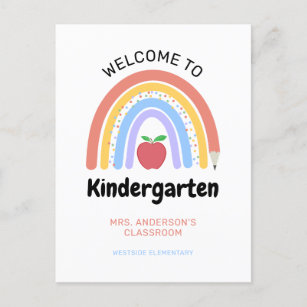 Cartão Postal  Bem-vindo ao Jardim do Infância Arco-íris Colorid