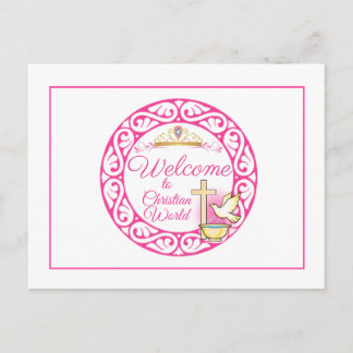 Cartão Postal Bem-vindo ao Mundo Cristão