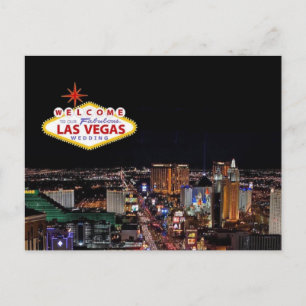 Cartão Postal Bem-Vindo Ao Nosso Cartaz De Casamento Em Las Vega