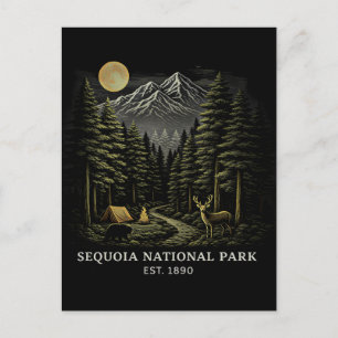Cartão Postal Bem-vindo ao Parque Nacional Sequoia EUA