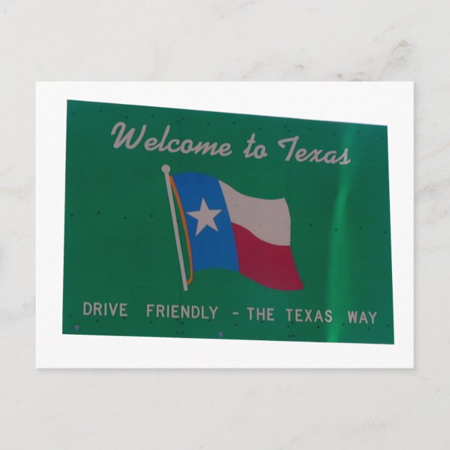 Cartão Postal Bem-vindo ao texas (Frente)