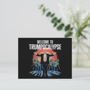 Cartão Postal Bem-vindo ao Trump-ocalypse Funny Trump Halloween