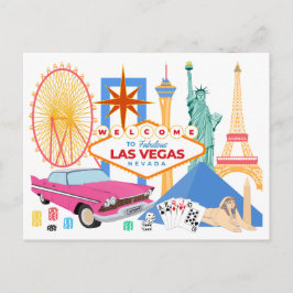 Cartão Postal Bem-vindo ao turista viagem de Las Vegas