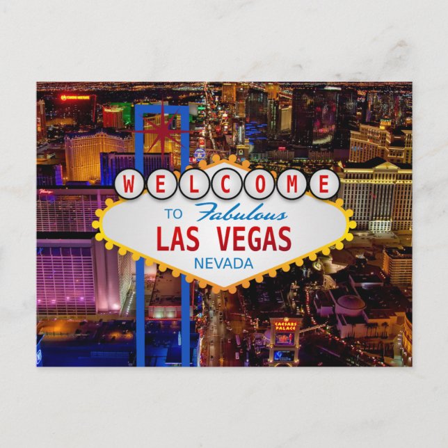 Cartão Postal Bem-vindo ao viagem LAS VEGAS (Frente)
