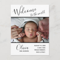 Bem-vindo ao World Baby Photo Birth Postcards