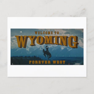 Cartão Postal Bem-vindo ao Wyoming Sign