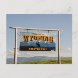 Cartão Postal Bem-vindo ao Wyoming - Sinal de Estado
