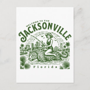 Cartão Postal Bem-vindo aos Jaguars da Cidade de Jacksonville Fl