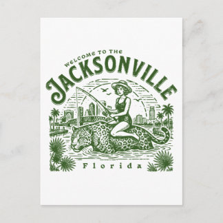 Cartão Postal Bem-vindo aos Jaguars da Cidade de Jacksonville Fl
