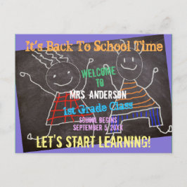 Cartão Postal Bem-vindo De Volta À Escola Adicione Nome Professo