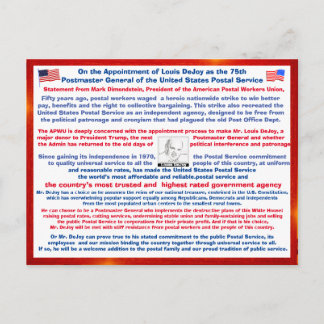 Cartão Postal Bem-vindo Louis DeJoy ao USPS.