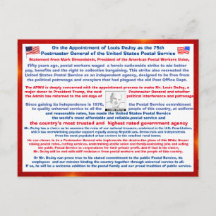 Cartão Postal Bem-vindo Louis DeJoy ao USPS#108