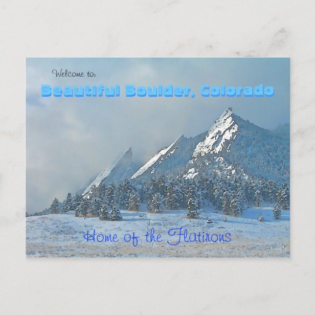 Cartão Postal Bem-vindos a Boulder, Colorado (Frente)