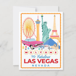 Cartão Postal Bem-vindos à fabulosa cidade de Las Vegas